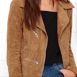 Tan Suede Moto Jacket by Lulu’s ***brand new***