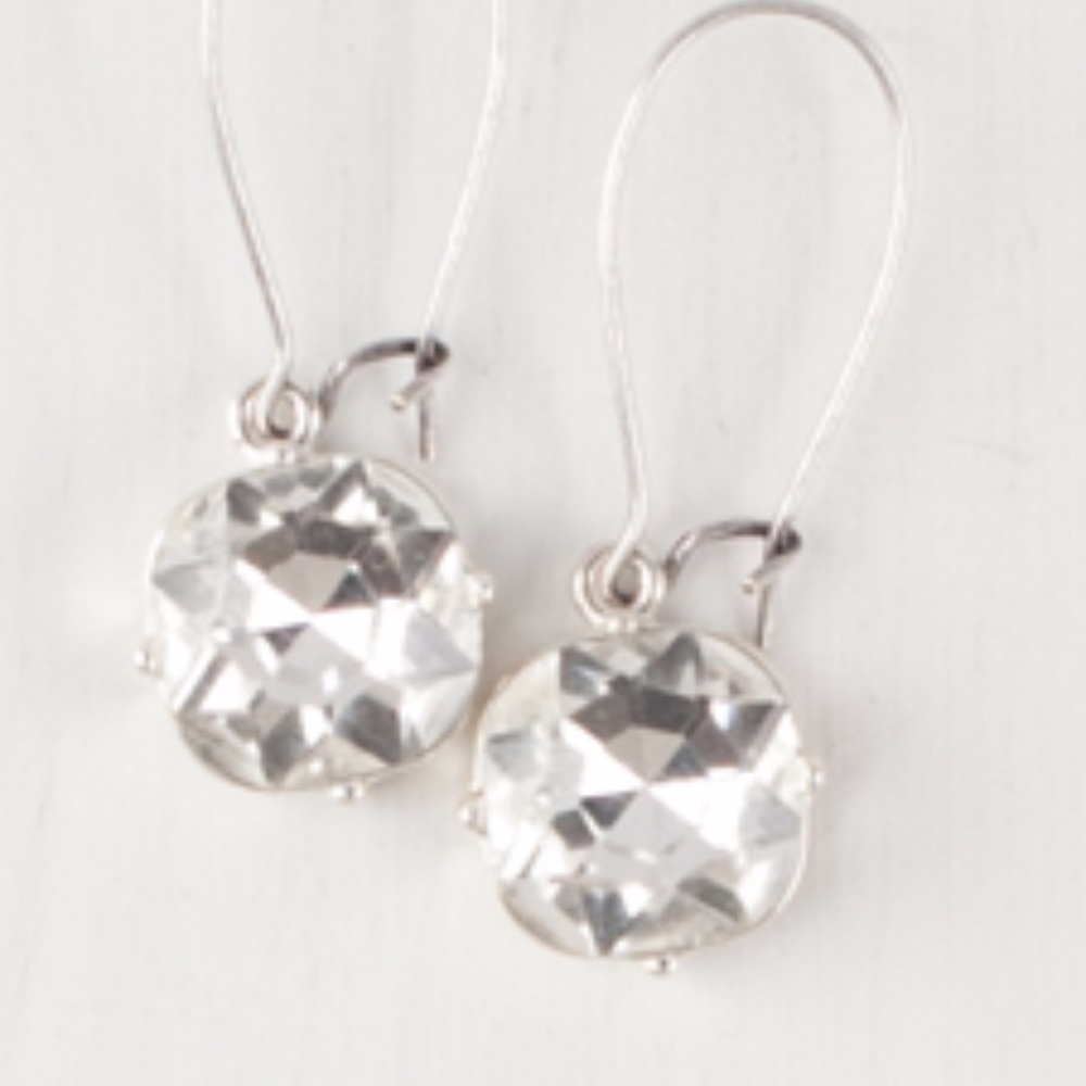 1" Milan Crystal Silver Earrings