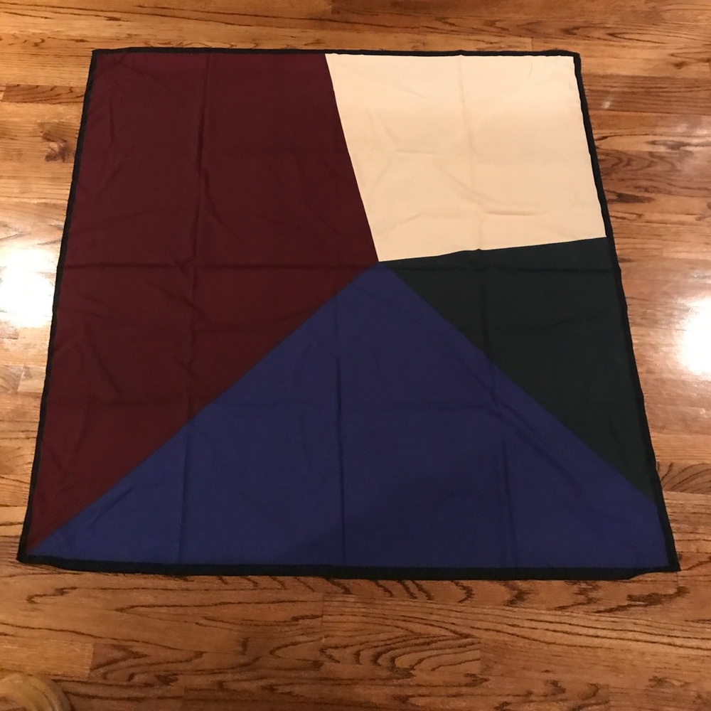 51” square color block scarf