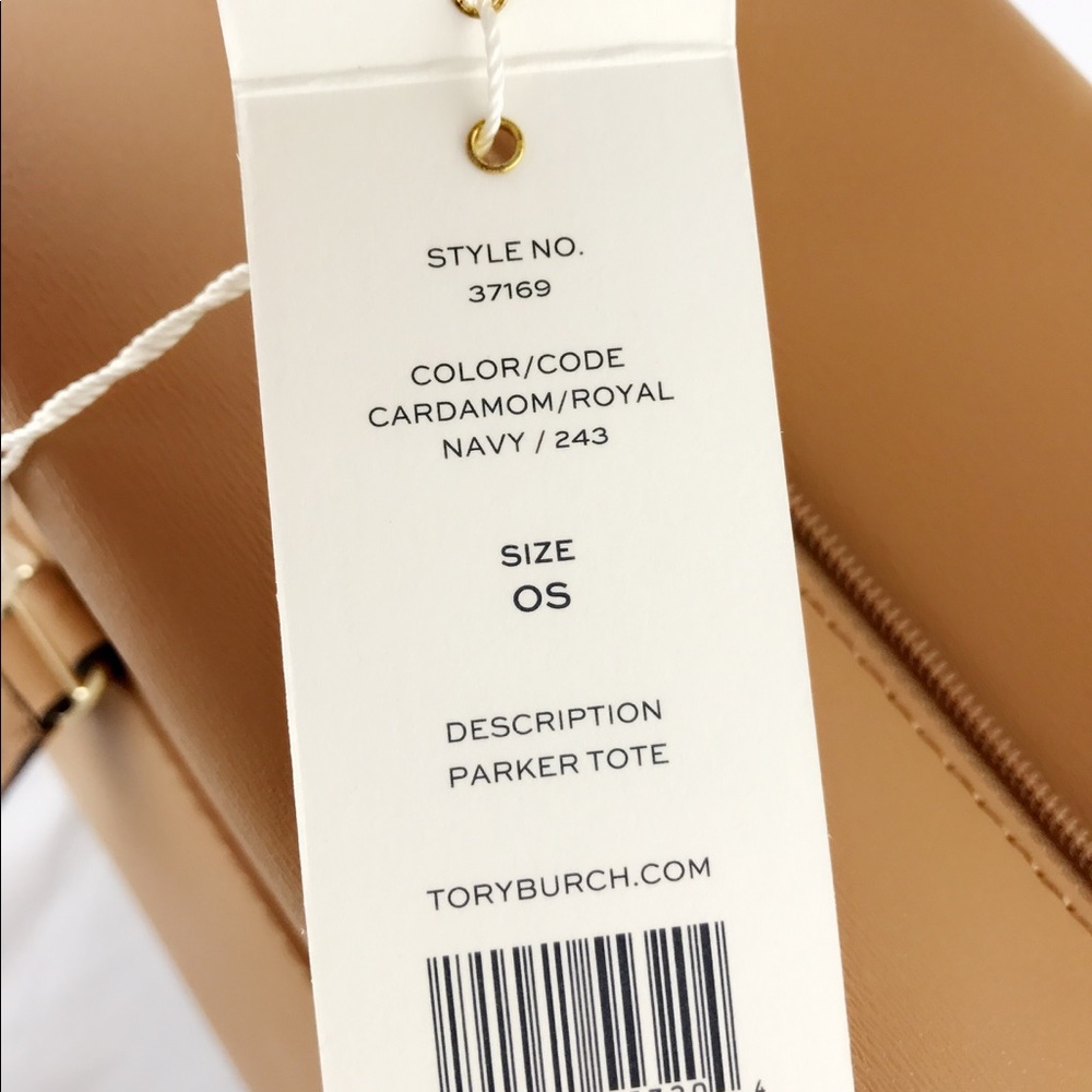Tory Burch Parker Tote Large Saddle Tan blue - Picture 4 of 8