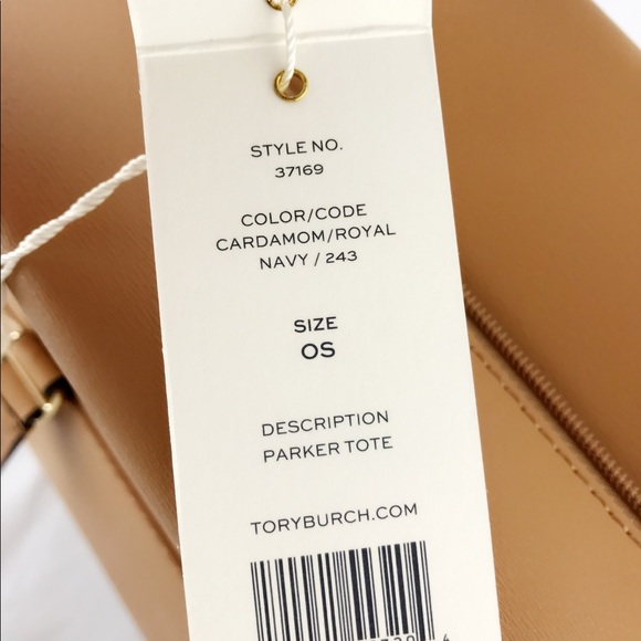 Tory Burch Parker Tote Large Saddle Tan blue - Picture 4 of 8