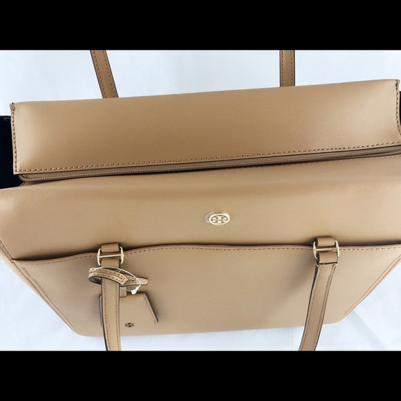 Tory Burch Parker Tote Large Saddle Tan blue - Picture 6 of 8