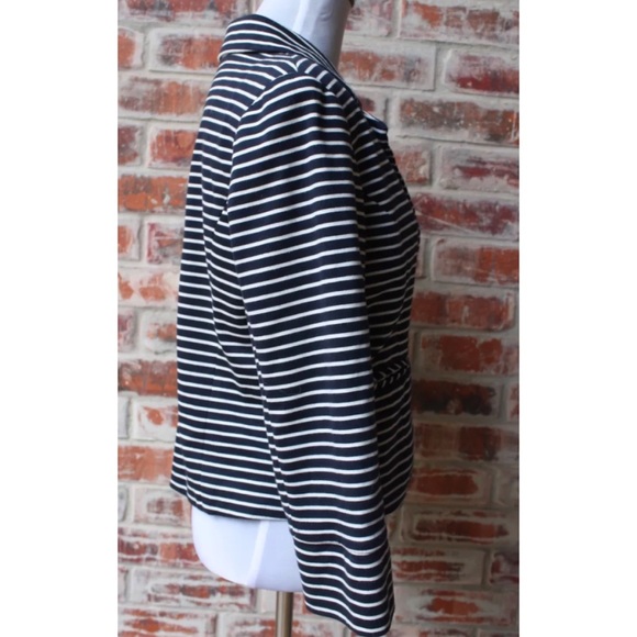 Anthropologie Cartonnier Small Navy Striped Blazer - Picture 3 of 7