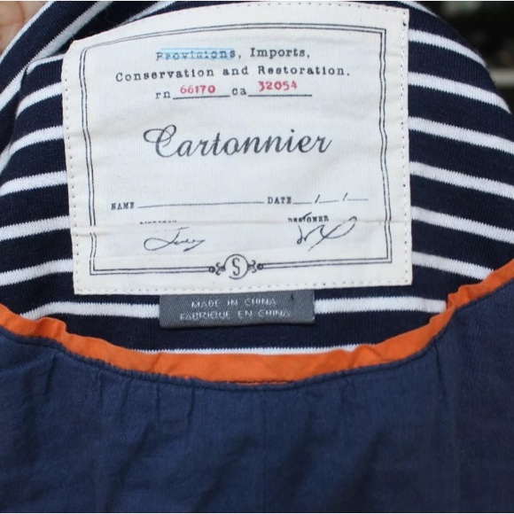 Anthropologie Cartonnier Small Navy Striped Blazer - Picture 7 of 7