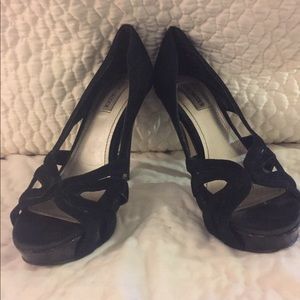 Steve Madden black suede high heels