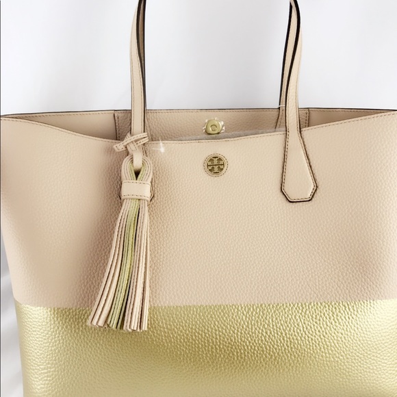 Key Burch Perry Tote Large pink gold Tassel neiman - Picture 4 of 8
