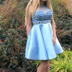 Illusion Sweetheart Circle Skirt Short Dress