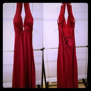 David's Bridal Elegant Christmas/Apple Red Gown