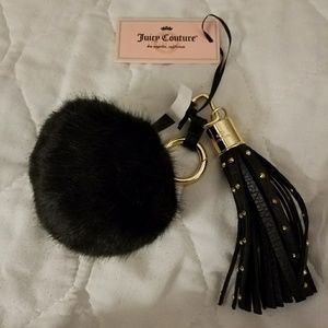 Juicy Couture fur tassle key chain