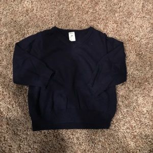 Navy blue V-neck sweater