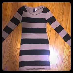Brown & black striped long sleeved dress from H&M