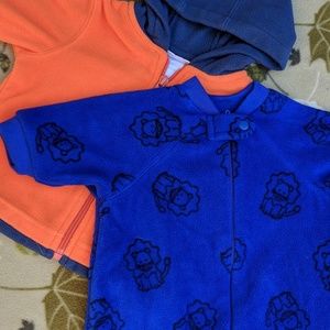 Lot of two! Fleece jacket+ fleece footed pajama!