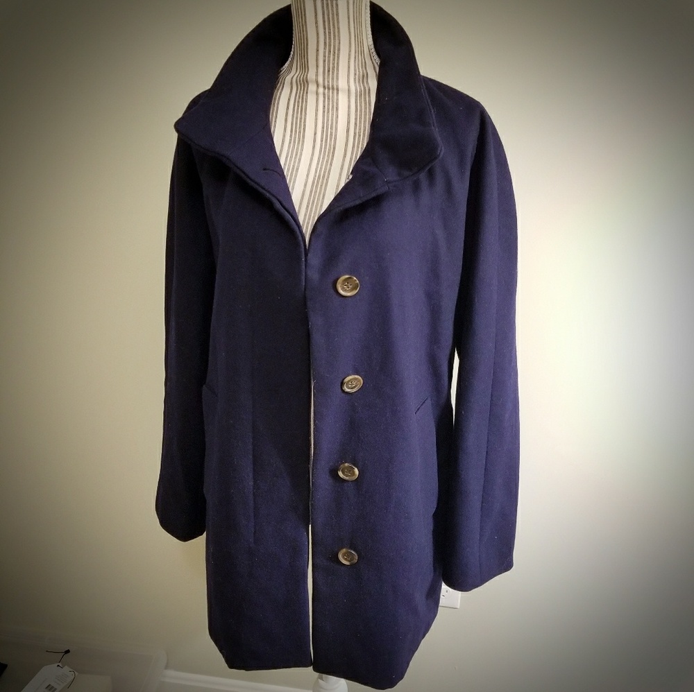 J.CREW Factory navy wool blend swing coat