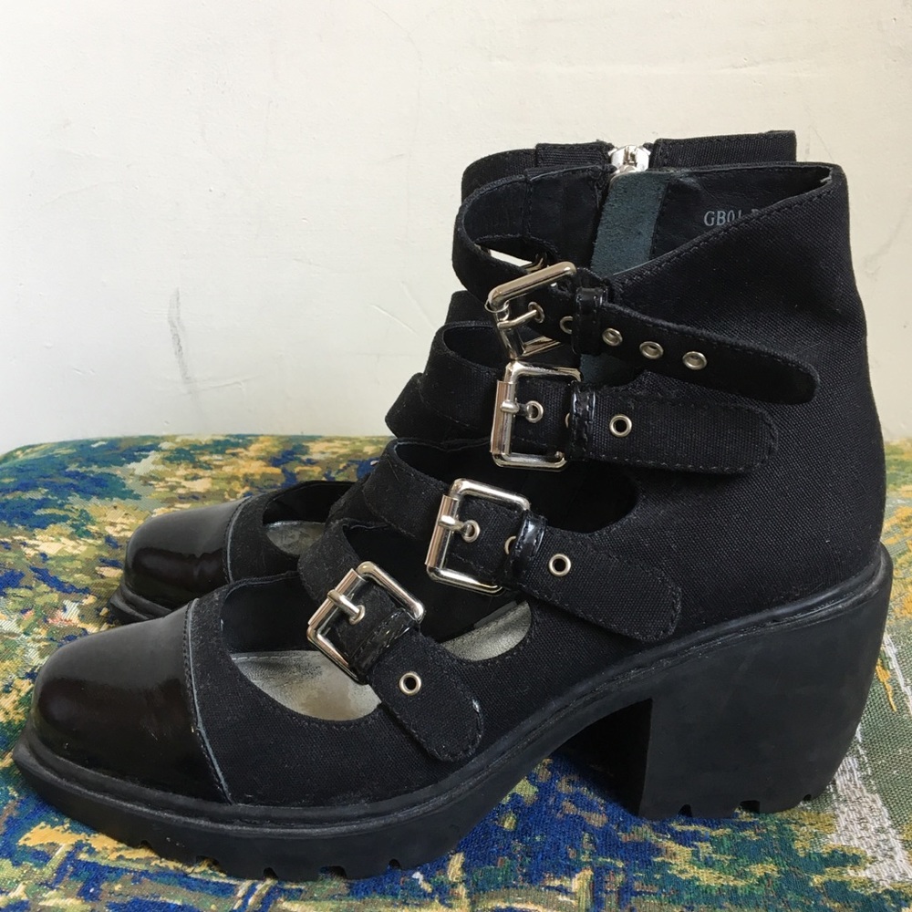 Opening Ceremony Grunge Bootie w/ Silver Buckles