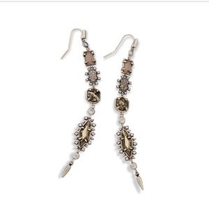 Leandra Shoulder Duster Earrings Antique Silver