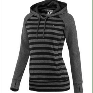 Adidas gray and black striped hoodie