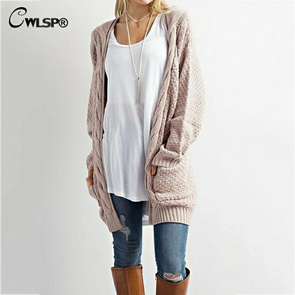 💖SALE💖Knit Light Brown Sweater with Pockets - Picture 1 of 4