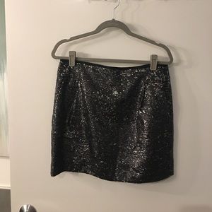 J. Crew Black Sequined Skirt