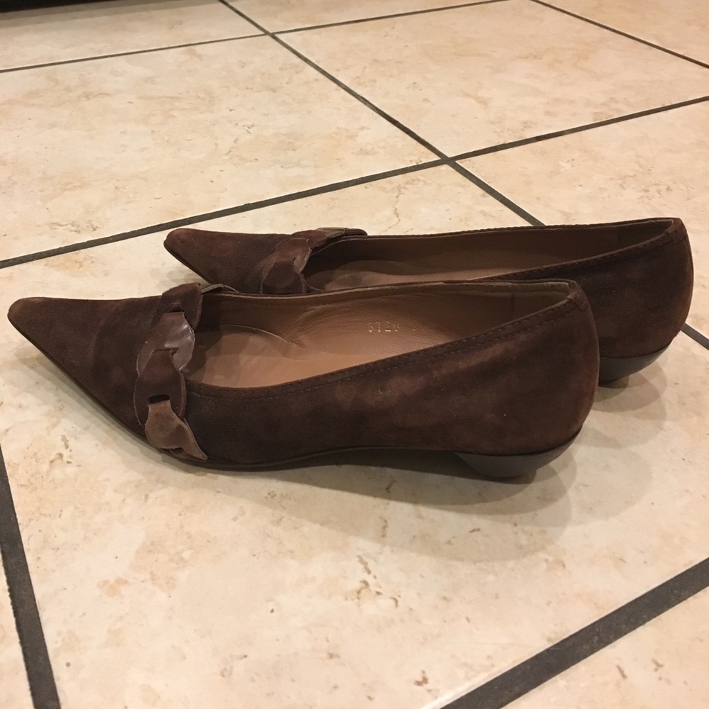 Kalliste Brown Italian Suede Kitten Heel