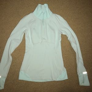 Lululemon blue herringbone quarter zip size 2