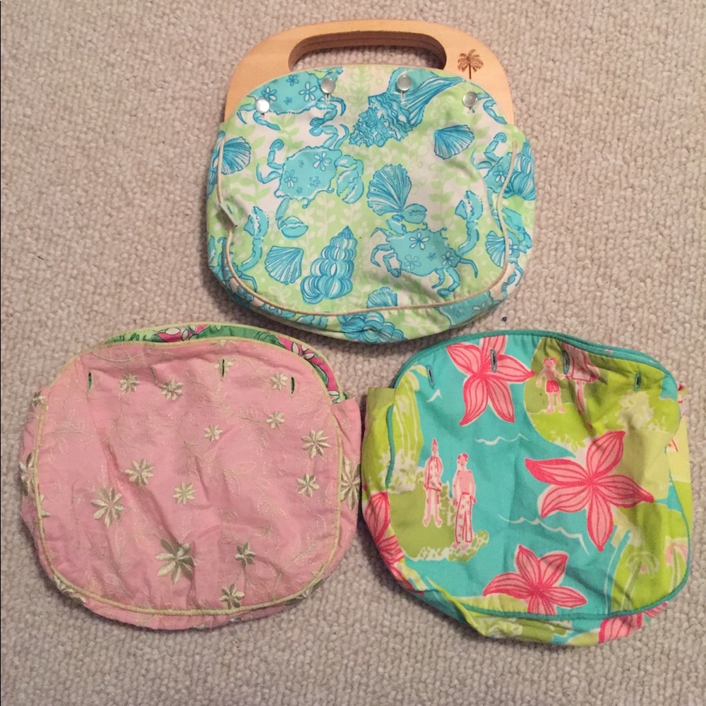Lilly Pulitzer handbag with 3 design covers
