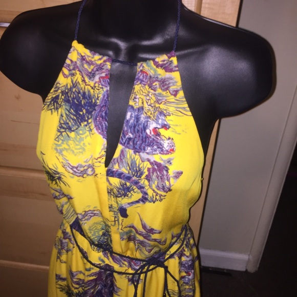 Tiger Printed Halter Guess Maxi Dress - Picture 8 of 12