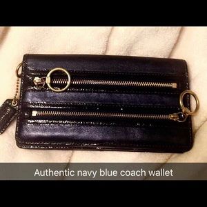 Coach wallet authentic Navy blue