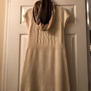 Super cute sweater dress with scarf