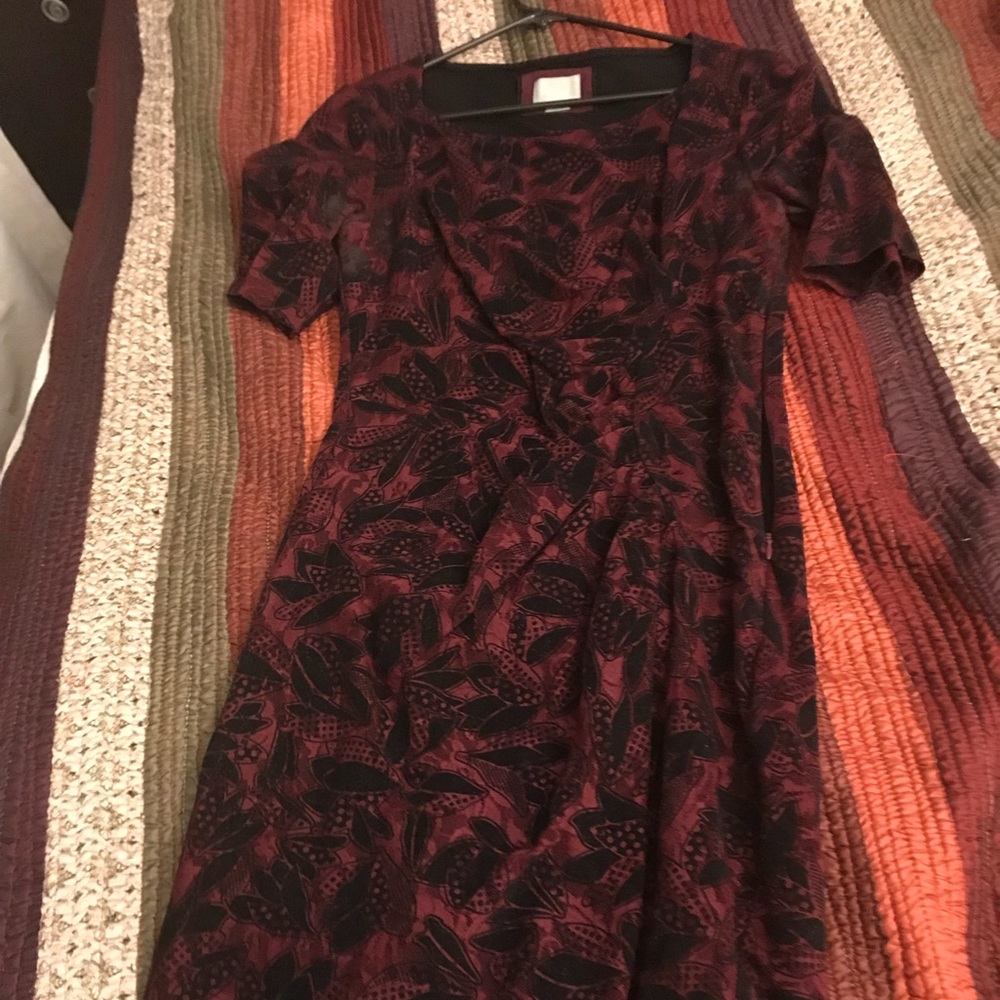 Maeve maroon and black dress