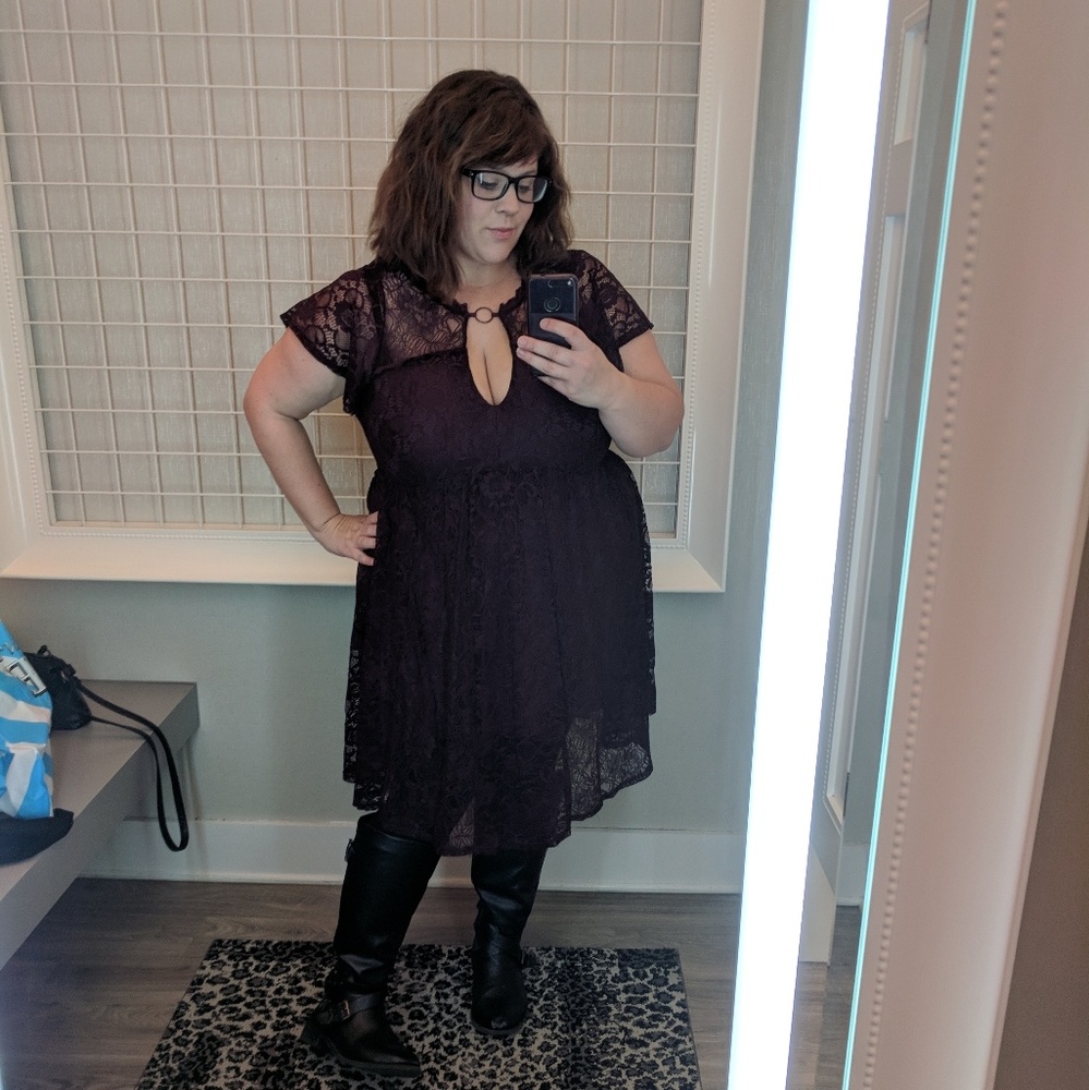 Burgundy lace dress