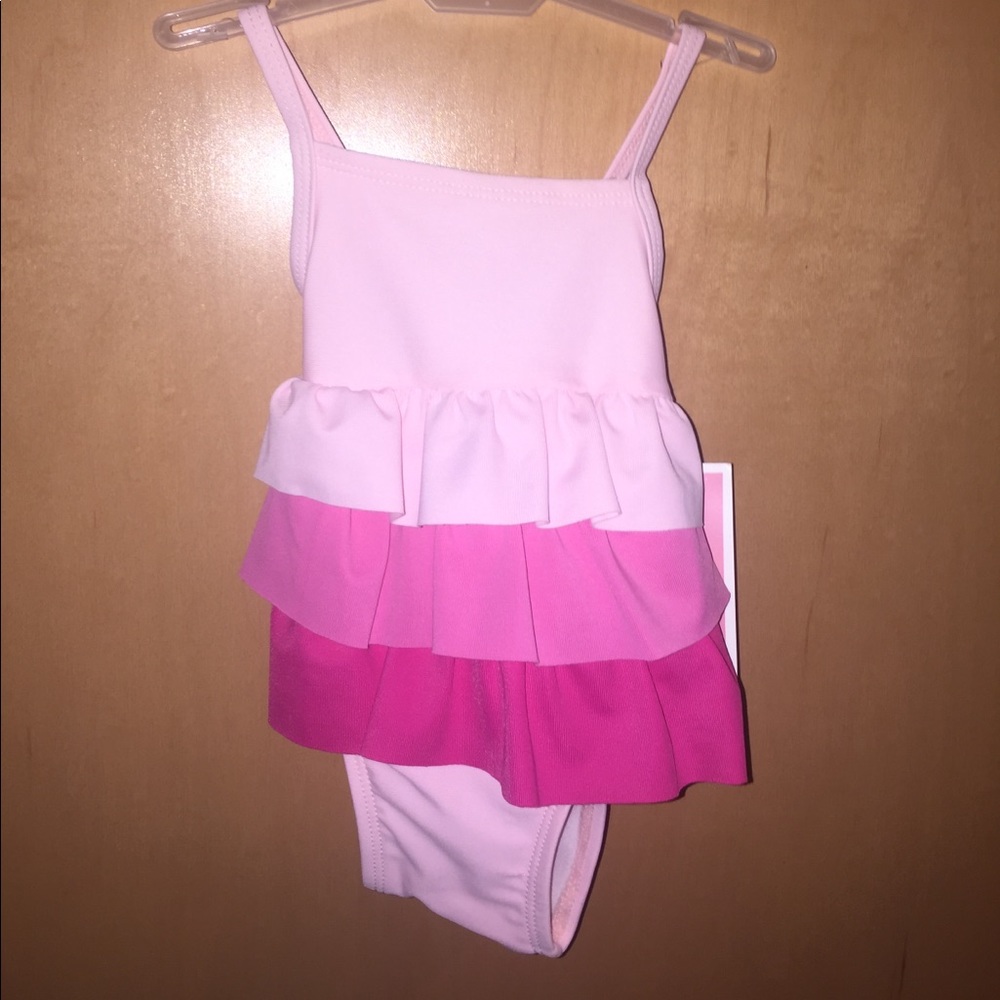 NWT! Baby Girl Ruffled 1 PC Swim Suit!
