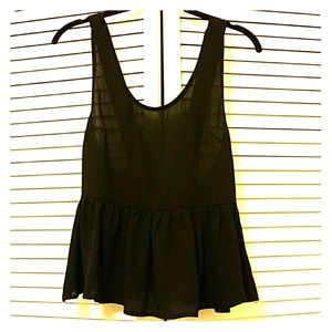 Pins&Needles UO black crepe de chine cropped tank