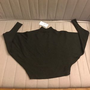 Zara poncho knit sweater in dark gray