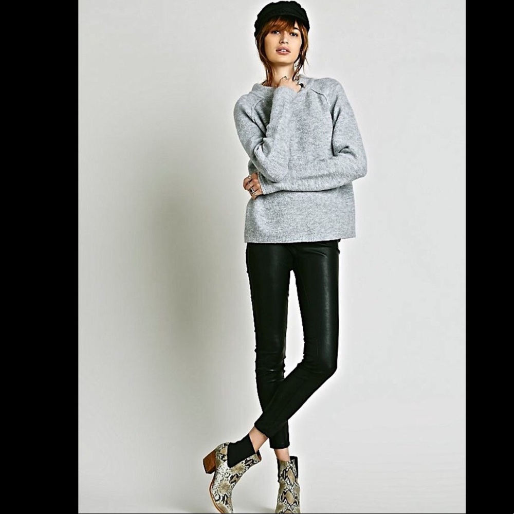 Free People Vegan Leather Legging * side zipper 2 - Picture 6 of 6