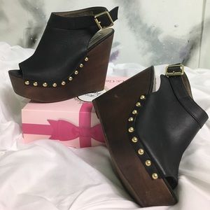 Steve Madden open toe wedge heels