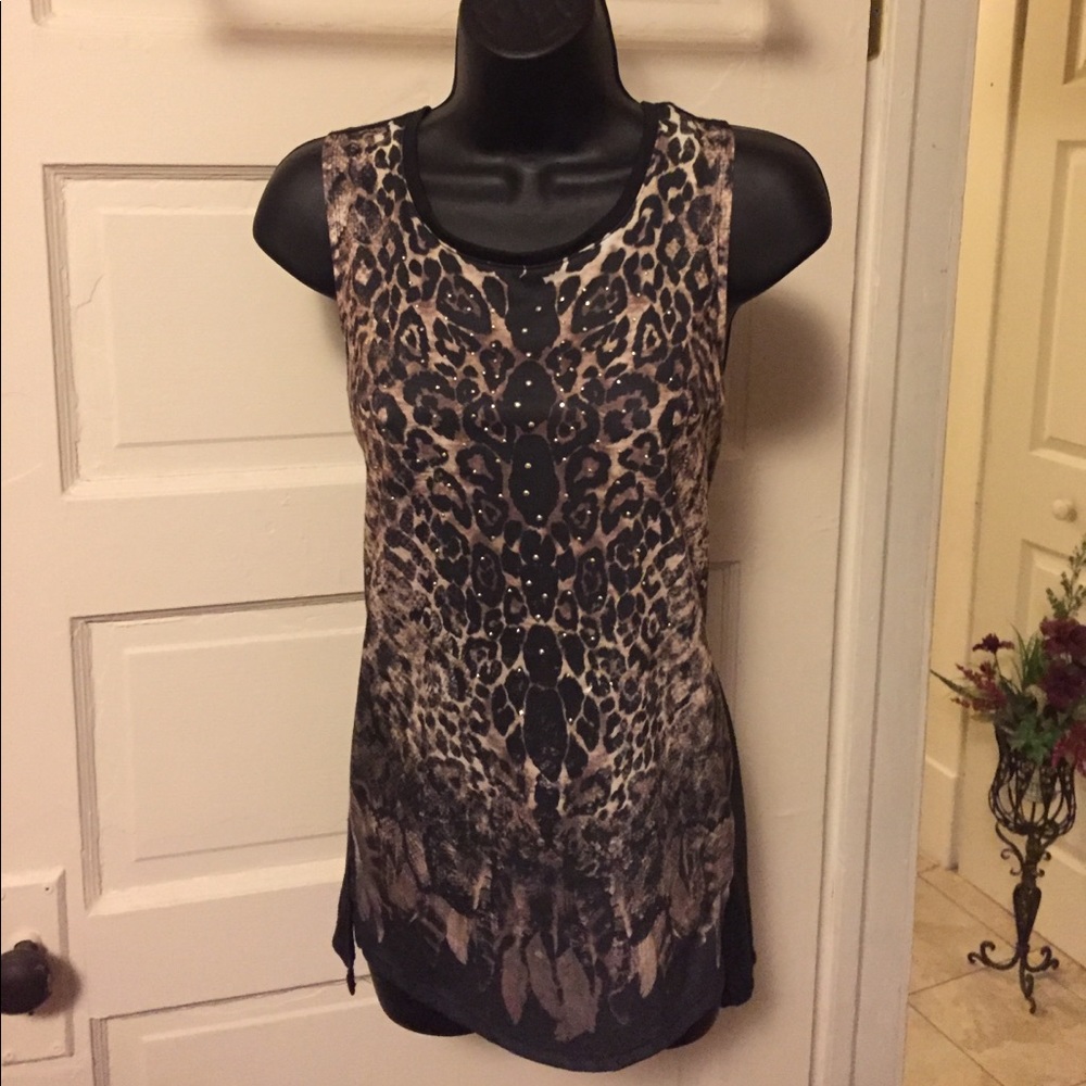 Gerrrr Leopard print tank top rock and Republic