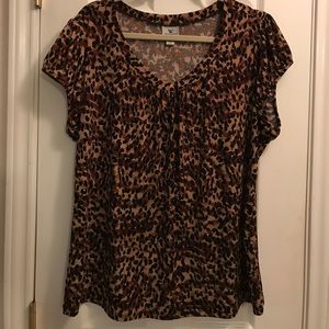 Leopard print Short sleeve top