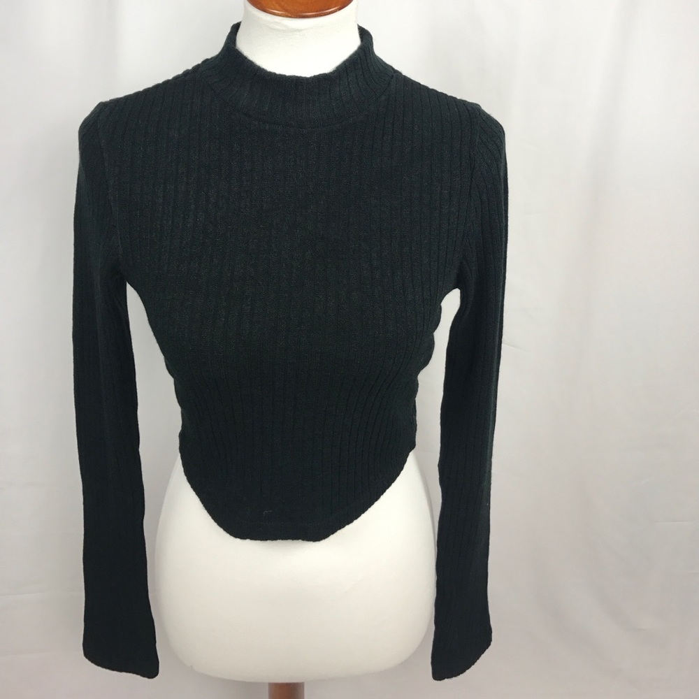 Long sleeve turtle neck crop top