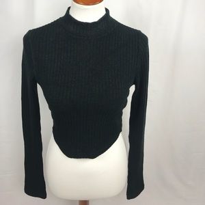 Long sleeve turtle neck crop top