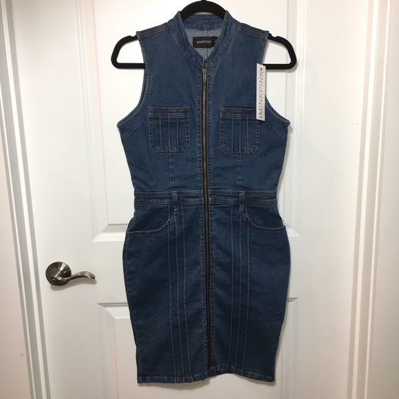 🔥HP🔥NWT MinkPink Lone Ranger Zip Denim Dress - Picture 5 of 8