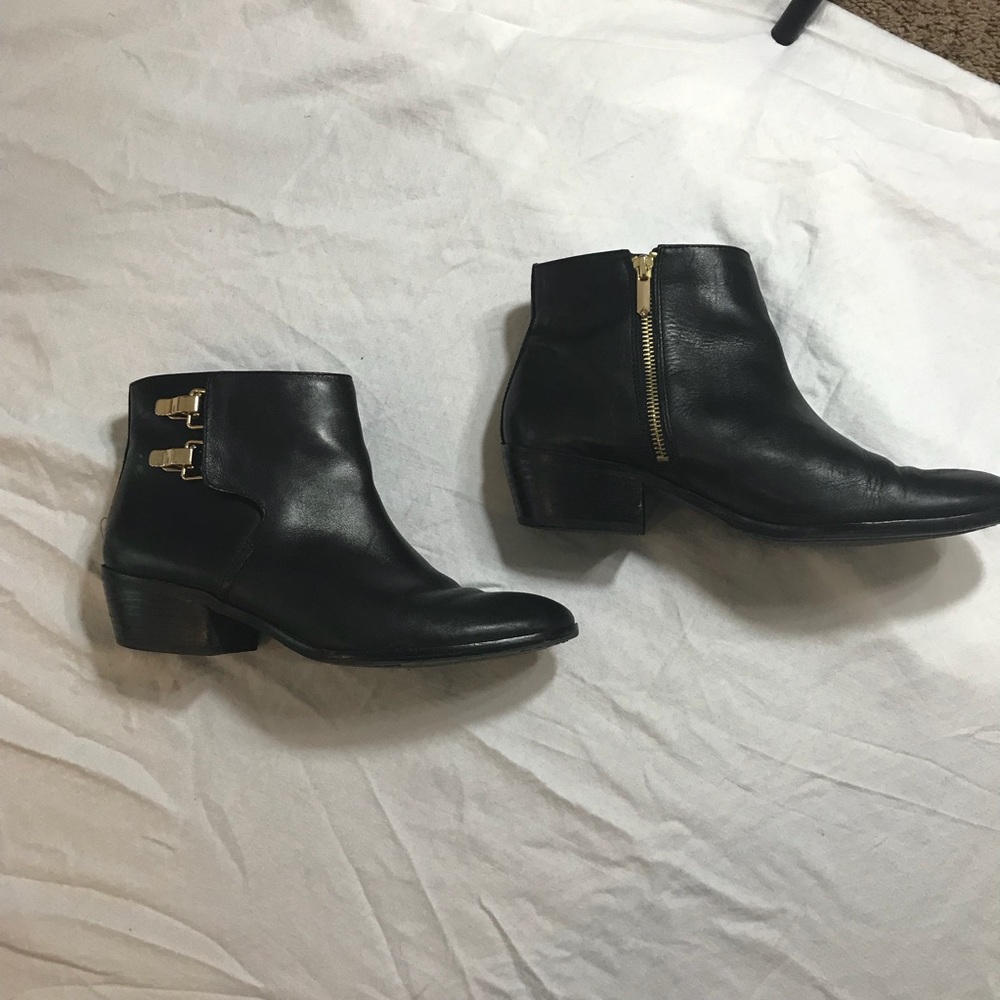 Sam Edelman Black Leather Ankle Boots