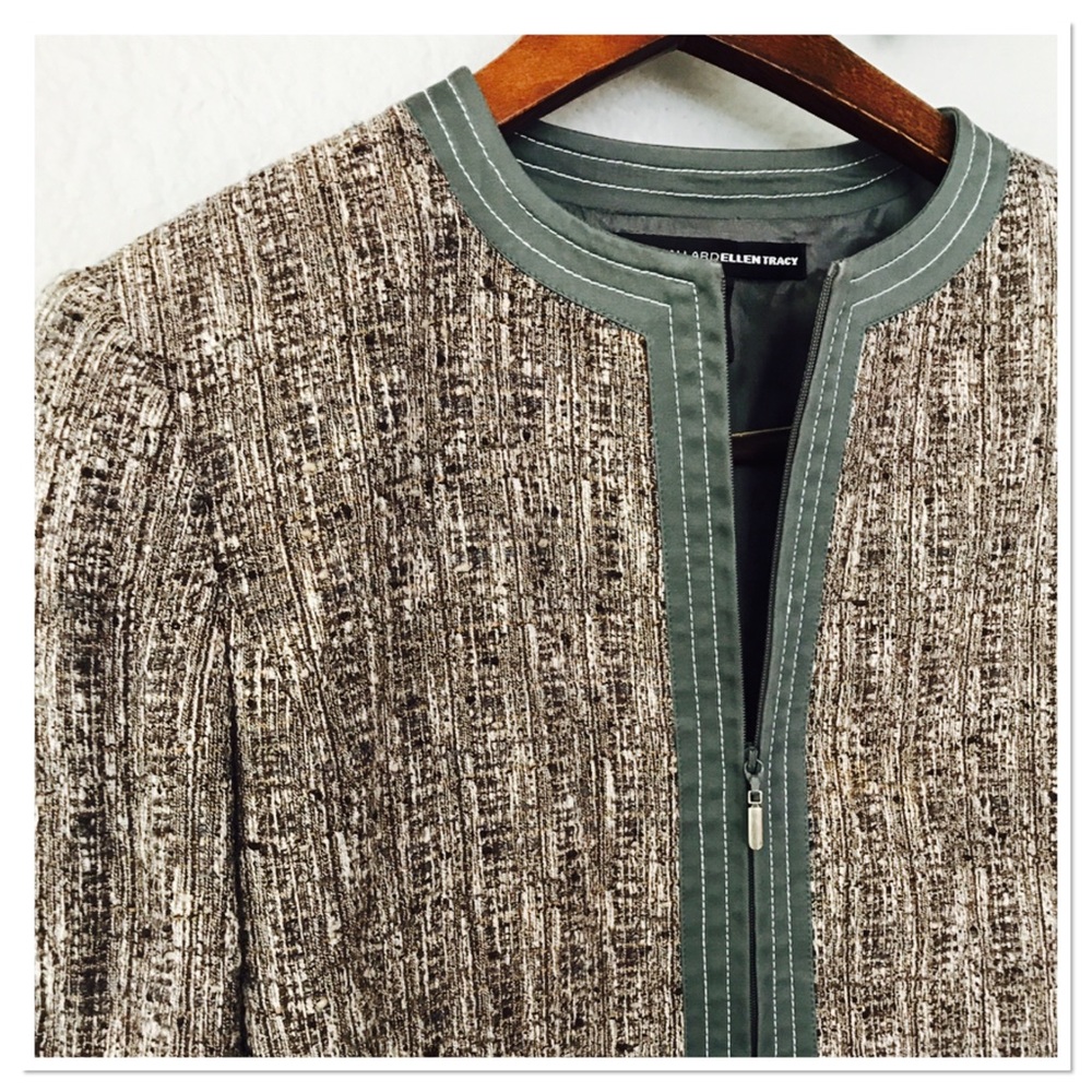 NWOT Linda Allard Ellen Tracy Tweed Suit Jacket