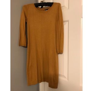 H&M mustard color thin sweater dress