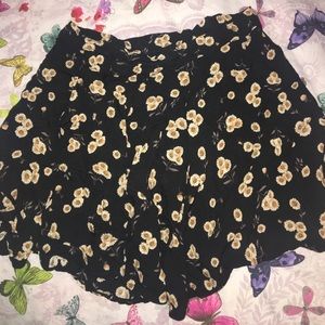 a black foral skirt