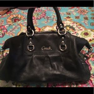 Authentic Coach Black Leather Handbag