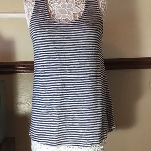 Navy, Cream, and Red Tank (#13)