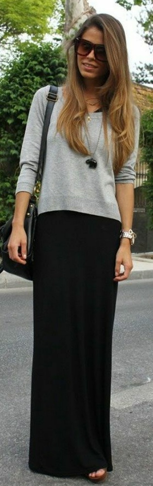 black maxi skirt