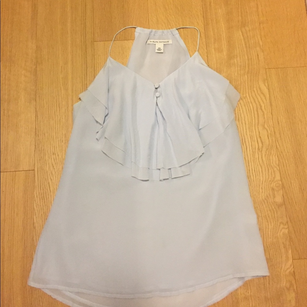 Light blue silk top size XS BANANA Republic
