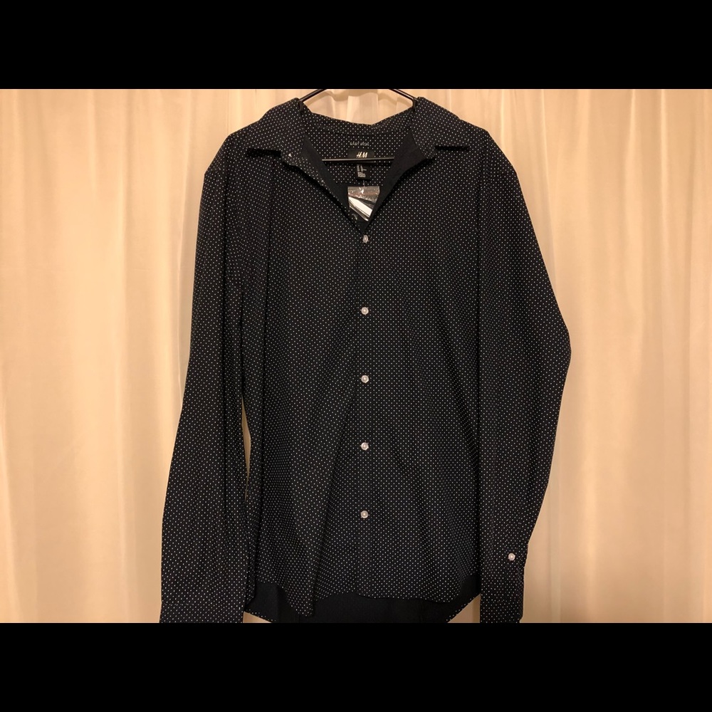 H&M Polka Dot Button Up Dress Shirt