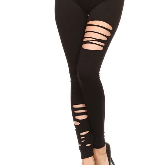 🆕Slash Distressed Leggings - Picture 2 of 2